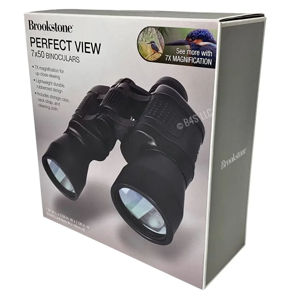 Brookstone Perfect View 7x50 Binoculars w/ Case Strap Cloth